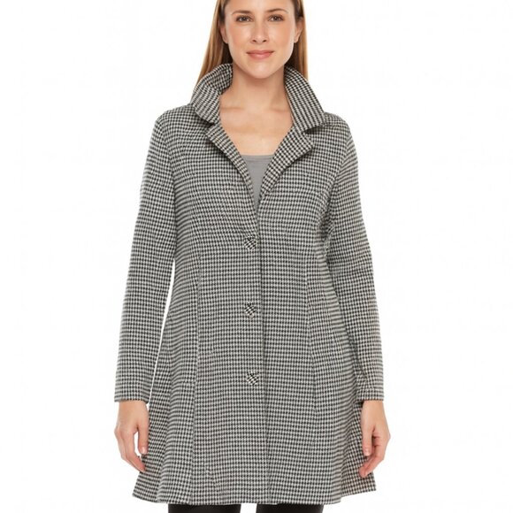 Wearever Knit Women's Long Houndstooth Blazer, Size M, Tailored, Light Weight - Picture 2 of 7